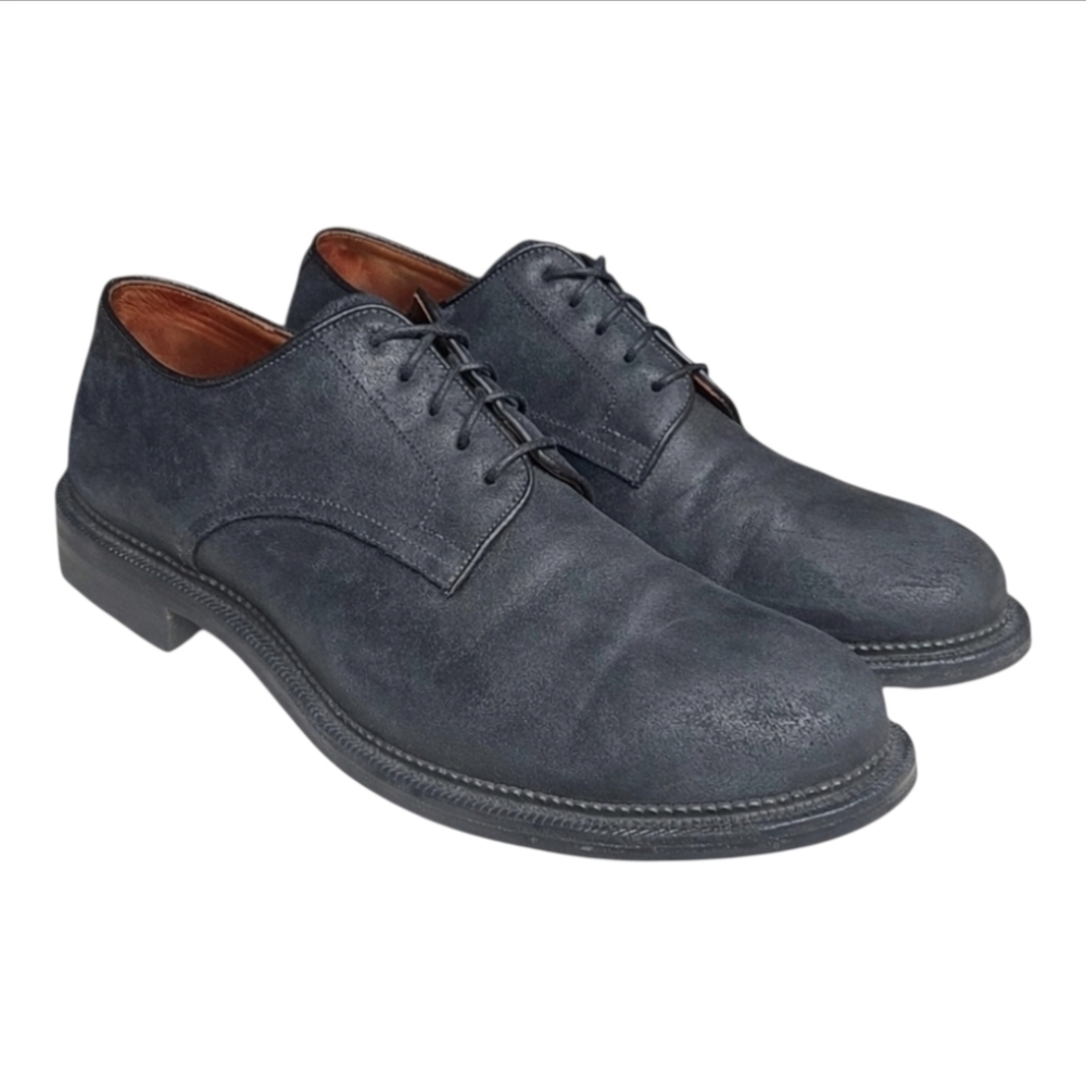 VIBERG | Rockland Blucher Derby 1940 Last Charcoal Waxed Suede 11E